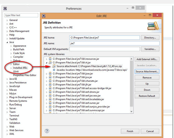 Eclipse  How to attach JDK source code